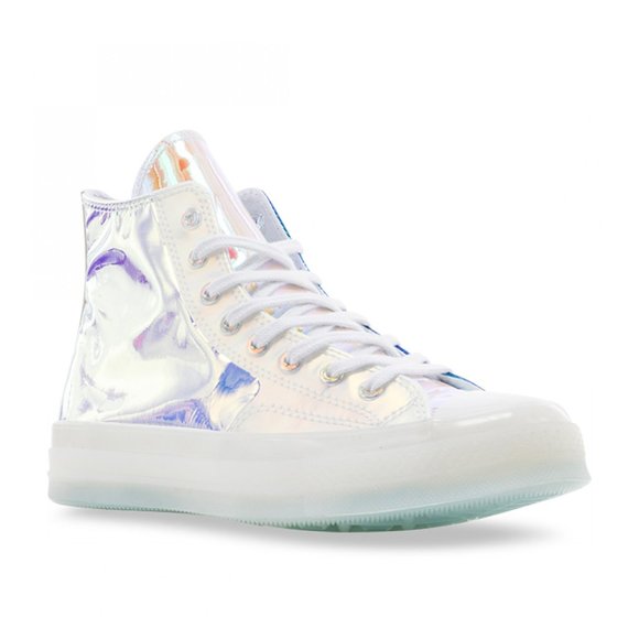 Converse Chuck 70 Hi Top Iridescent White Sneakers 163786C Womens 12 Men… - Picture 3 of 6